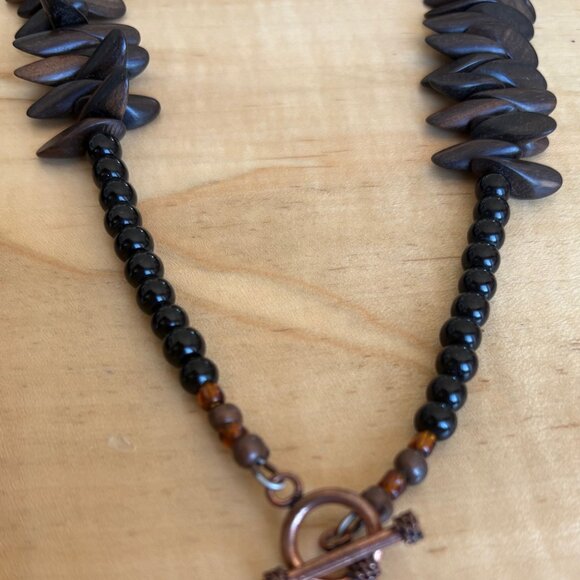 Wooden Bead Statement Necklace - Picture 4 of 5